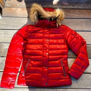 Marmot Down winter coat Red Faux fur size Small